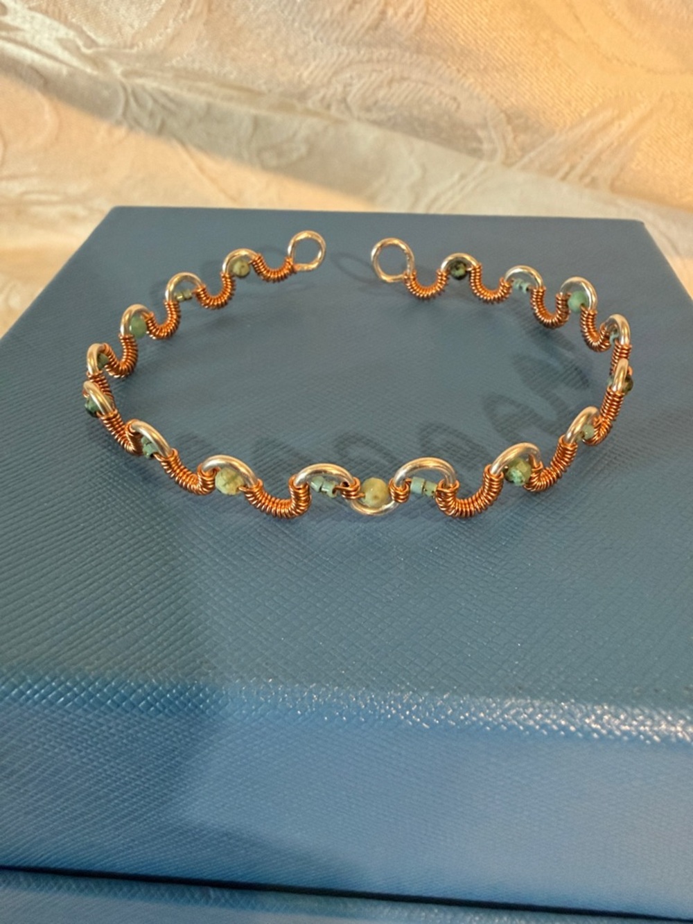 Handmade Copper Wire and Silver Bracelet.